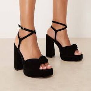 SCHUTZ Black Strappy Block Heels
